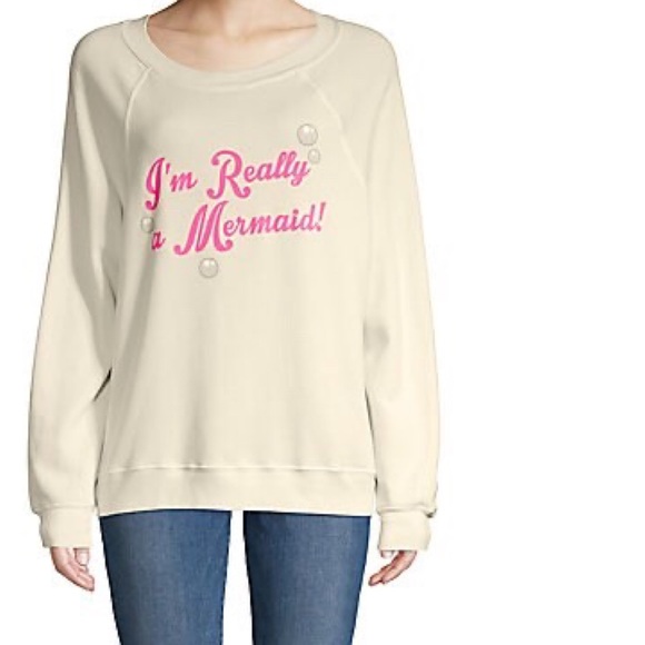 Wildfox I'm Really A Mermaid Pullover Sweatshirt - Picture 2 of 8